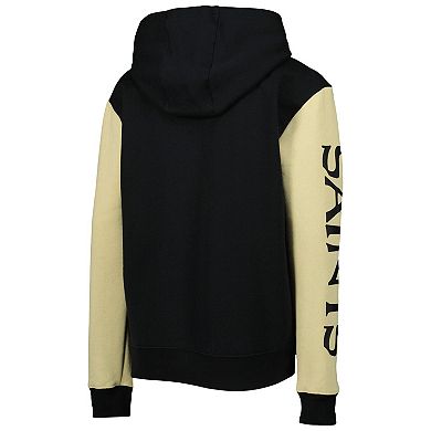 Youth Black/Gold New Orleans Saints Poster Board Full-Zip Hoodie