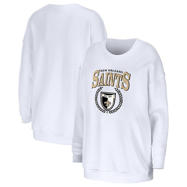 Women's WEAR by Erin Andrews White New Orleans Saints Oversized Pullover  Sweatshirt