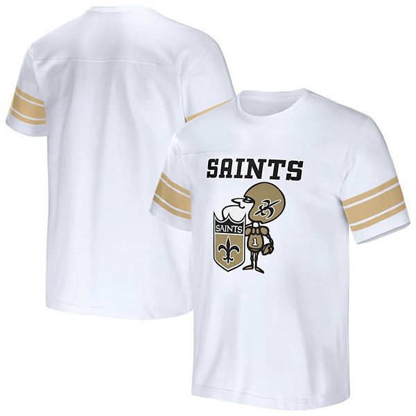 New Orleans Saints T-Shirt - White Stripped Long Sleeve Tee