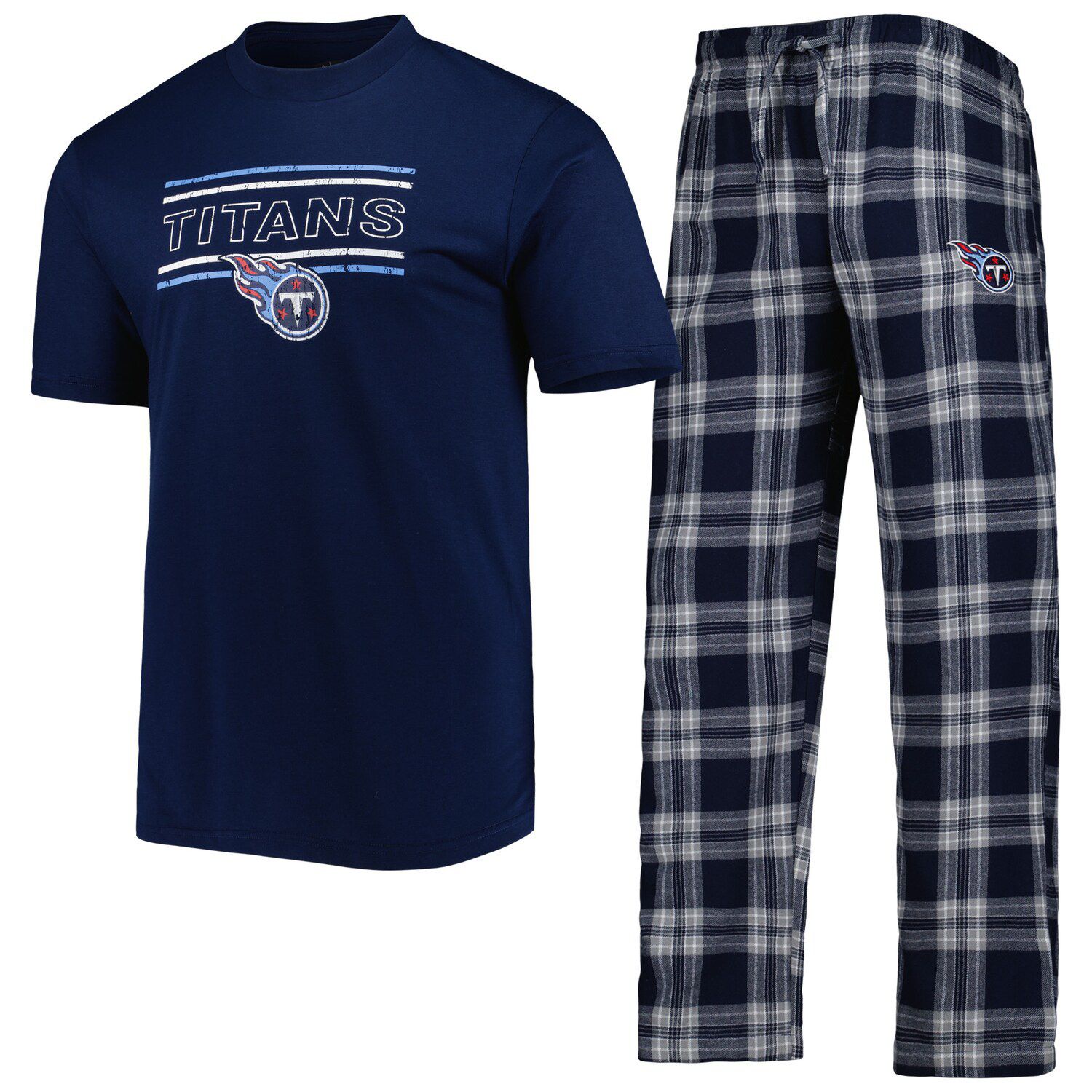 Men's Tennessee Titans FOCO Light Blue Team Ugly Pajama Set