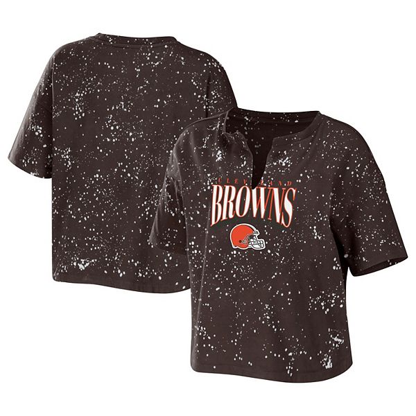 Women's WEAR by Erin Andrews Black Cleveland Browns Fleece Cropped