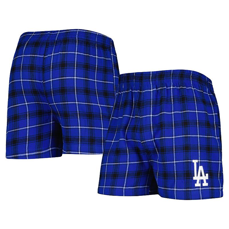 Mens Concepts Sport Royal/Black Los Angeles Dodgers Ledger Flannel Boxers,