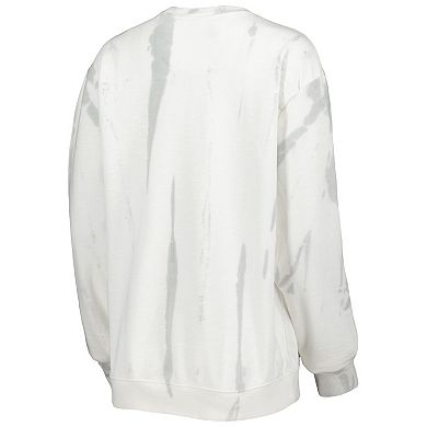 Men's League Collegiate Wear White/Silver Michigan Wolverines Classic Arch Dye Terry Pullover Sweatshirt