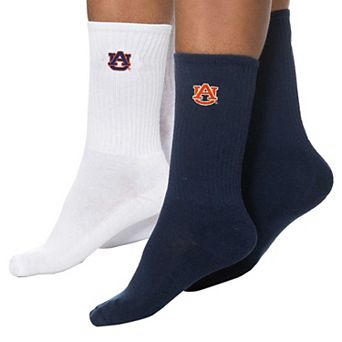 Women's ZooZatz Navy/White Auburn Tigers 2-Pack Quarter-Length Socks