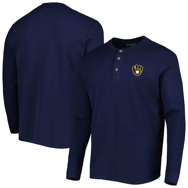 Men's Dunbrooke Milwaukee Brewers Navy Maverick Long Sleeve T-Shirt
