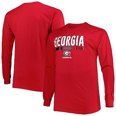 Men's Red Georgia Bulldogs Big & Tall Two-Hit Long Sleeve T-Shirt