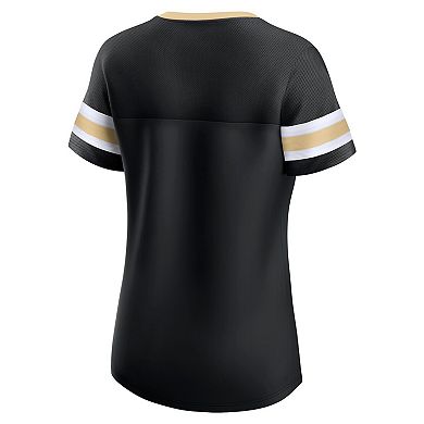 Women's Fanatics Branded Black New Orleans Saints Original State Lace-Up T-Shirt