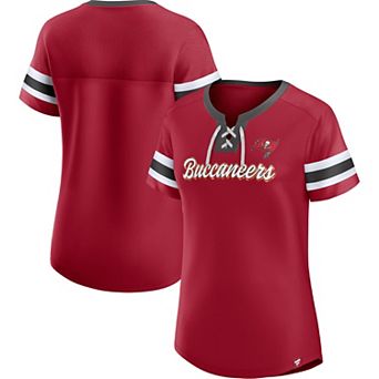 Women's Fanatics Branded Red Tampa Bay Buccaneers Original State Lace-Up T-Shirt
