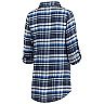 Women's Concepts Sport Navy/Silver Dallas Cowboys Mainstay Flannel Full-Button Long Sleeve Nightshirt