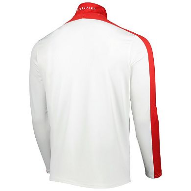 Men's Under Armour White Maryland Terrapins Lightweight Mock Neck Performance Quarter-Zip Jacket