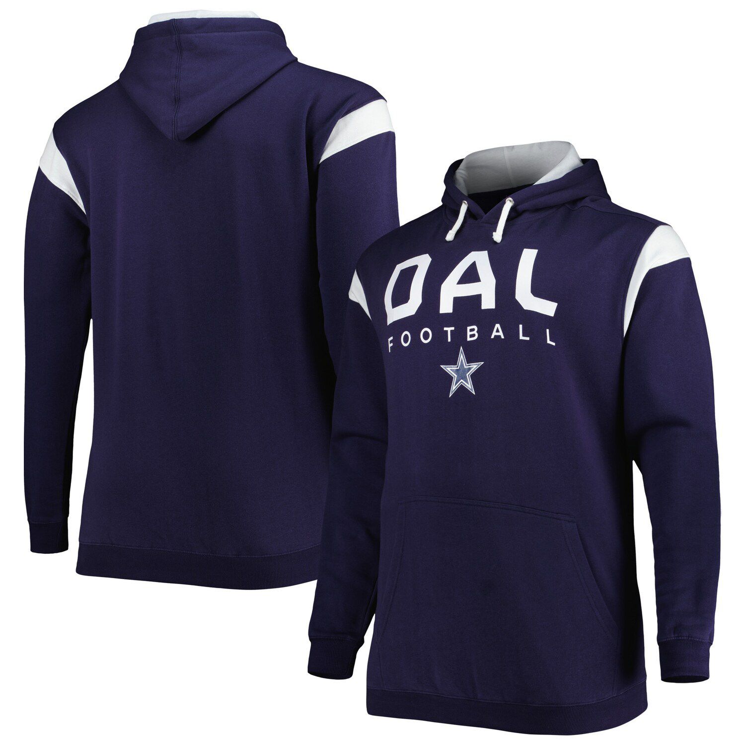 New Era Men's Navy Dallas Cowboys Big and Tall NFL Pullover Hoodie