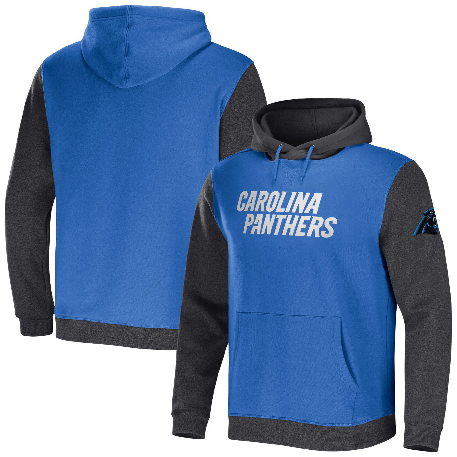 Men's New Era Blue Carolina Panthers Ink Dye Pullover Hoodie