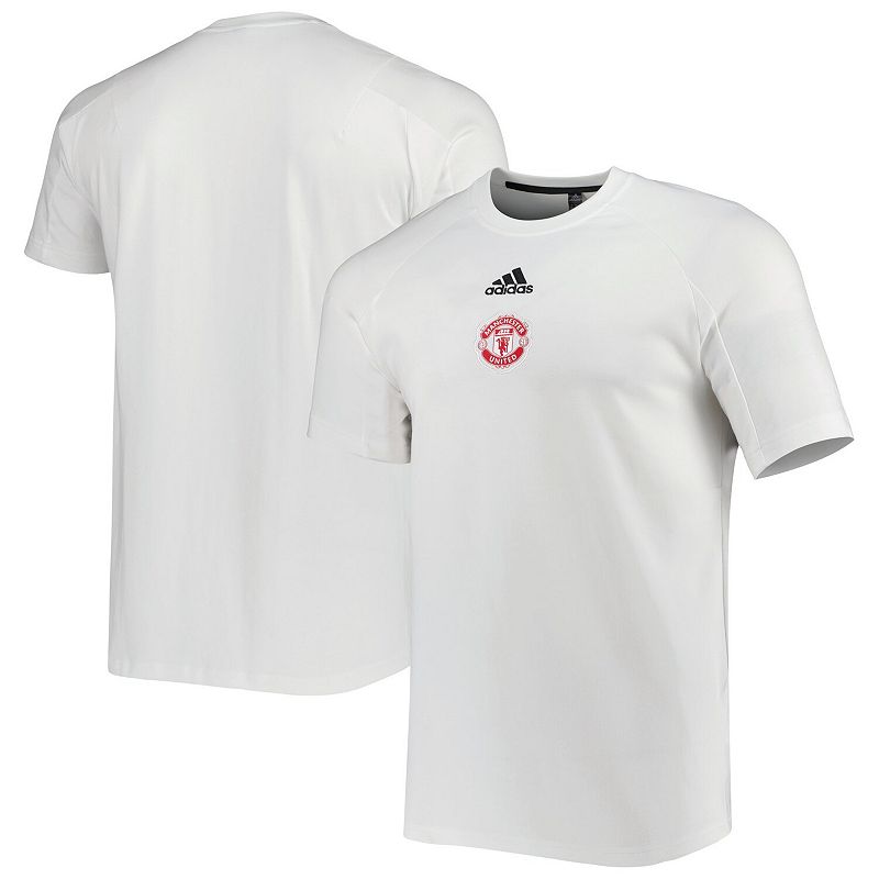 Mens adidas White Manchester United Raglan Travel T-Shirt, Size: Small, MA