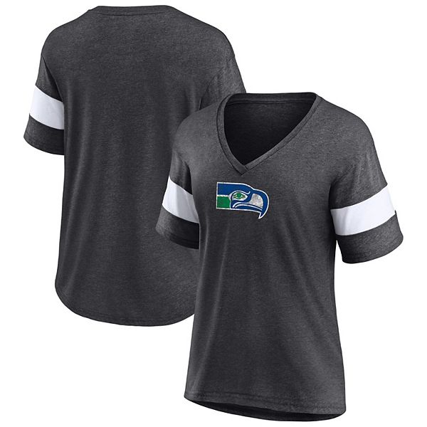 Men's Seattle Seahawks Cutter & Buck Charcoal Throwback Logo Traverse Camo  Print Stretch Quarter-Zip Pullover Top