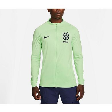 Men's Nike Brazil National Team Green Strike Raglan Full-Zip Performance Track Jacket