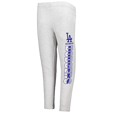 Youth Ash Los Angeles Dodgers Game Time Fleece Pants
