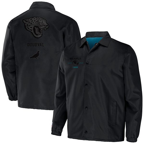 NFL, Jackets & Coats, Men Jacksonville Jaguars Nfl Leather Jacket L Black  Full Zip Bomber Style