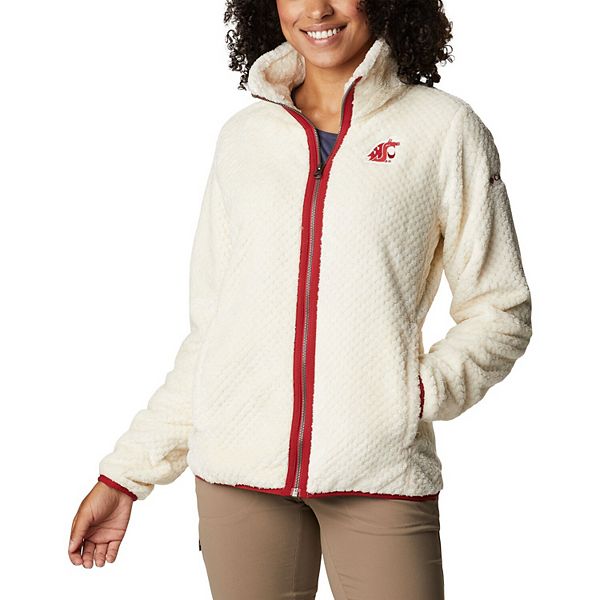Women's Columbia Cream Washington State Cougars Fireside II Sherpa Full-Zip  Jacket