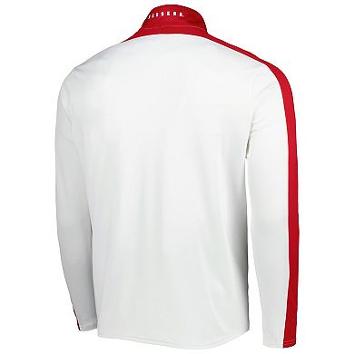Men's Under Armour White Wisconsin Badgers Lightweight Mock Neck Performance Quarter-Zip Jacket