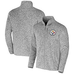 '47 Pittsburgh Steelers Heather Gray Gridiron Lace-Up Pullover Hoodie