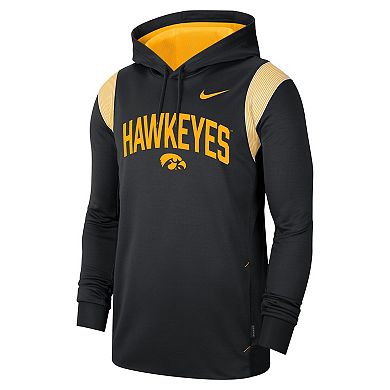 Men's Nike Black Iowa Hawkeyes 2022 Game Day Sideline Performance Pullover Hoodie