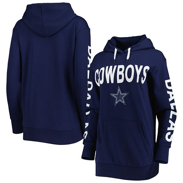 Dallas Cowboys Women's Practice Glitter Pullover Hoodie - Navy