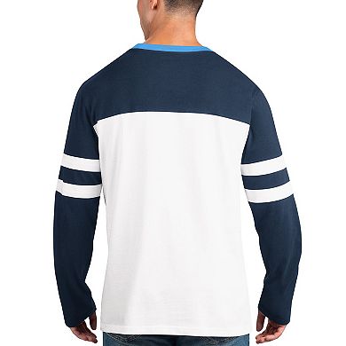 Men's Starter Navy/White Tennessee Titans Halftime Long Sleeve T-Shirt