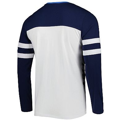 Men's Starter Navy/White Tennessee Titans Halftime Long Sleeve T-Shirt