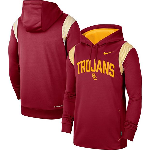 Nike Men's USC Trojans Cardinal Dri-Fit Football Team Issue Long Sleeve T-Shirt, Medium, Red