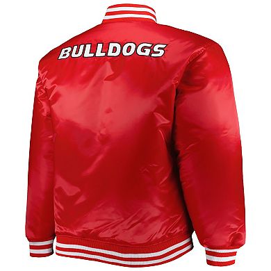 Men's Red/Black Georgia Bulldogs Big & Tall Reversible Satin Full-Zip Jacket