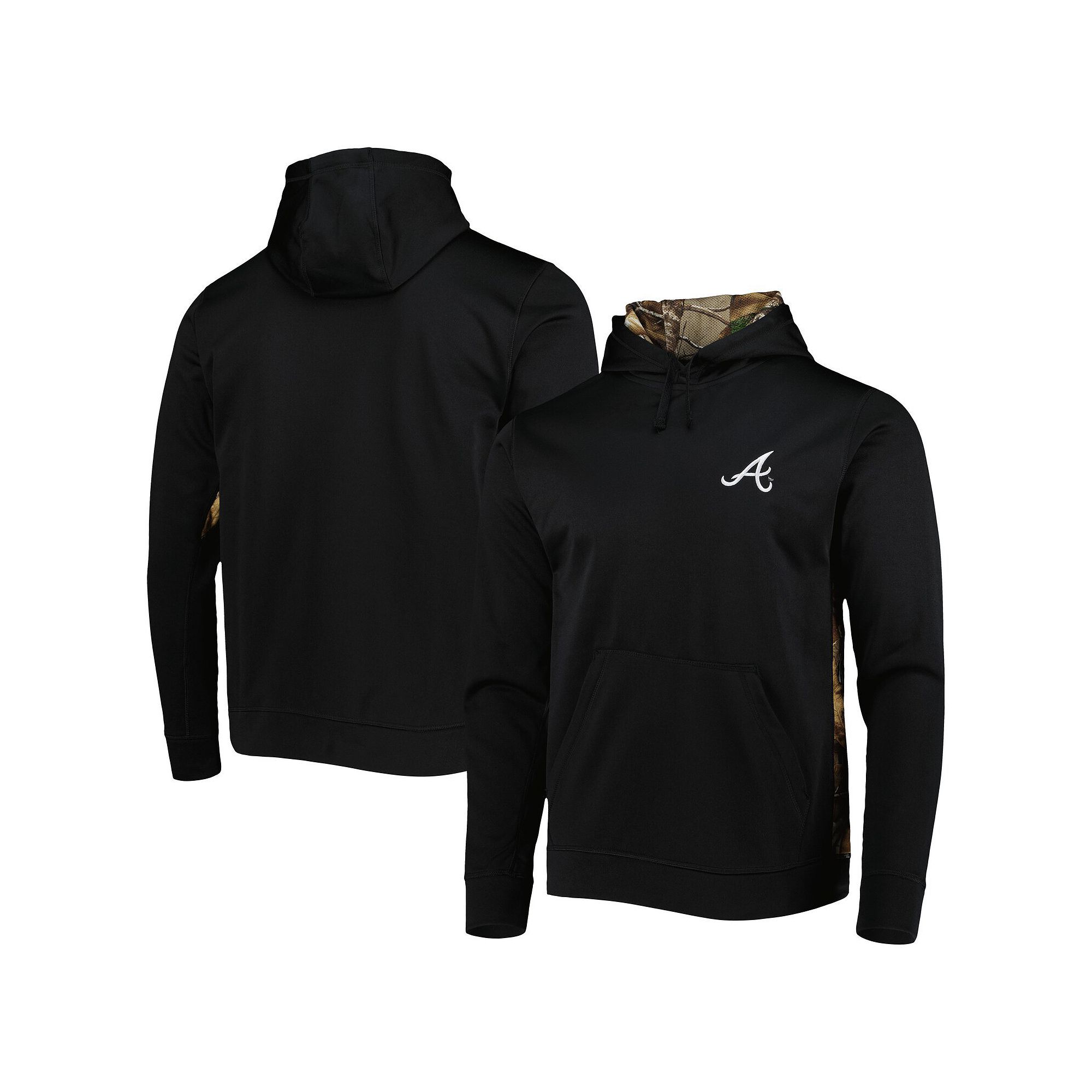 Mens Dunbrooke Black/Camo Atlanta Braves Ranger Pullover Hoodie, Size: Sma