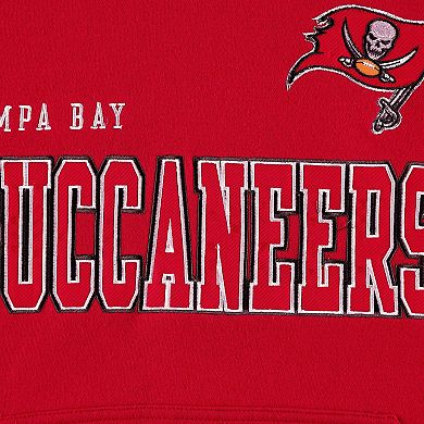 Men's Starter Red Tampa Bay Buccaneers Draft Fleece Raglan Pullover Hoodie