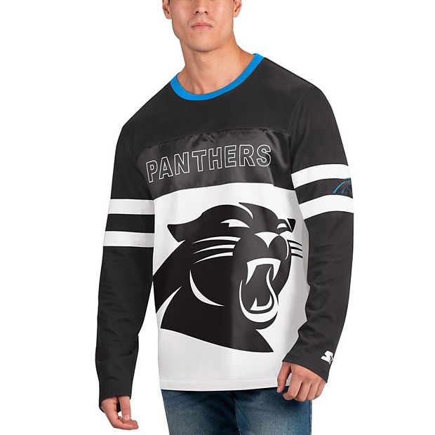 Men's Starter Black/White Carolina Panthers Halftime Long Sleeve T-Shirt Size: Small