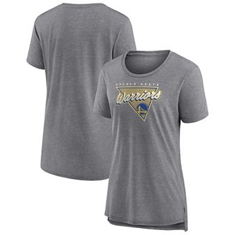 Women's Fanatics Branded Heathered Gray Golden State Warriors True Classics Tri-Blend T-Shirt