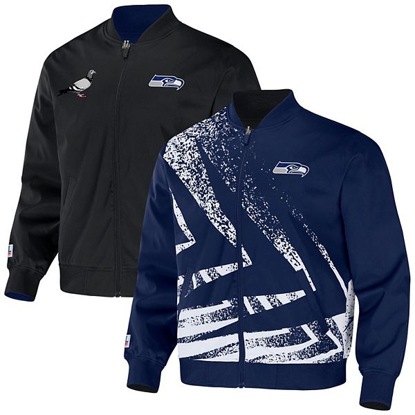 Officially Licensed NFL Men's Seattle Seahawks Navy Full-Zip