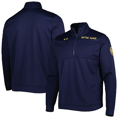 Men s Under Armour Navy Notre Dame Fighting Irish Universal Mock Neck Half Zip Jacket