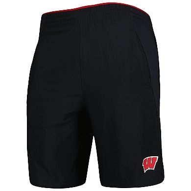 Men's Under Armour Black Wisconsin Badgers Woven Shorts