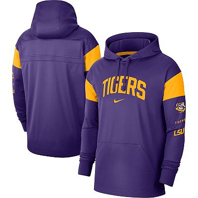 Men s Nike Purple LSU Tigers Jersey Performance Pullover Hoodie