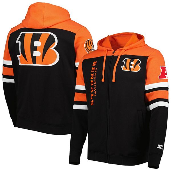 Men's Starter Black Cincinnati Bengals Extreme Full-Zip Hoodie Jacket
