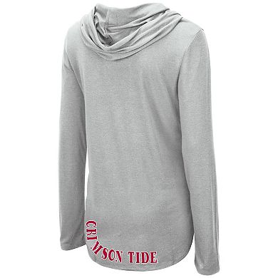 Women's Colosseum Heather Gray Alabama Crimson Tide My Lover Lightweight Hooded Long Sleeve T-Shirt