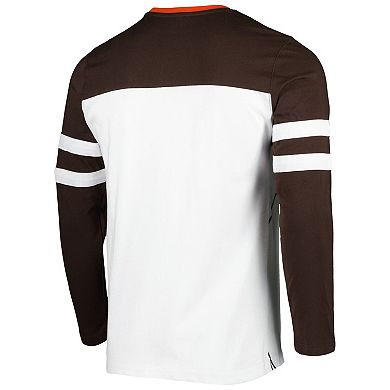 Men's Starter Brown/White Cleveland Browns Halftime Long Sleeve T-Shirt