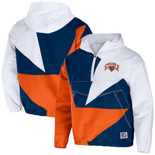 Men's NFL x Staple Orange Chicago Bears All Over Print Quarter-Zip Pullover  Jacket