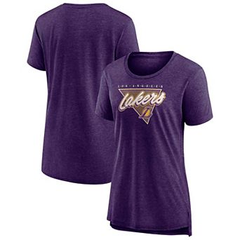 Women's Fanatics Branded Heathered Purple Los Angeles Lakers True Classics Tri-Blend T-Shirt