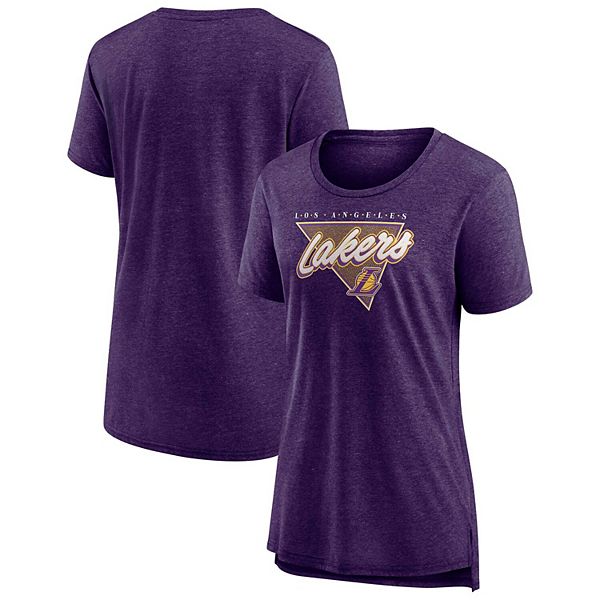 Women's Fanatics Branded Heathered Purple Los Angeles Lakers True Classics  Tri-Blend T-Shirt
