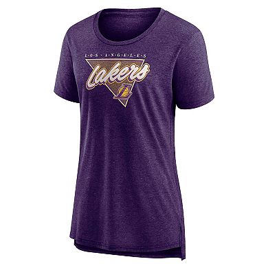 Women's Fanatics Branded Heathered Purple Los Angeles Lakers True Classics Tri-Blend T-Shirt
