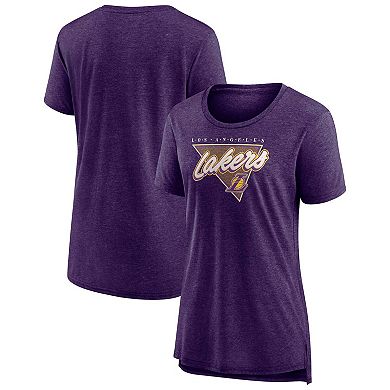 Women's Fanatics Branded Heathered Purple Los Angeles Lakers True Classics Tri-Blend T-Shirt