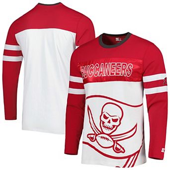 Men's Starter Red/White Tampa Bay Buccaneers Halftime Long Sleeve T-Shirt