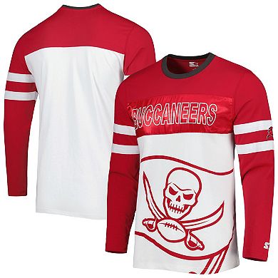 Men's Starter Red/White Tampa Bay Buccaneers Halftime Long Sleeve T-Shirt