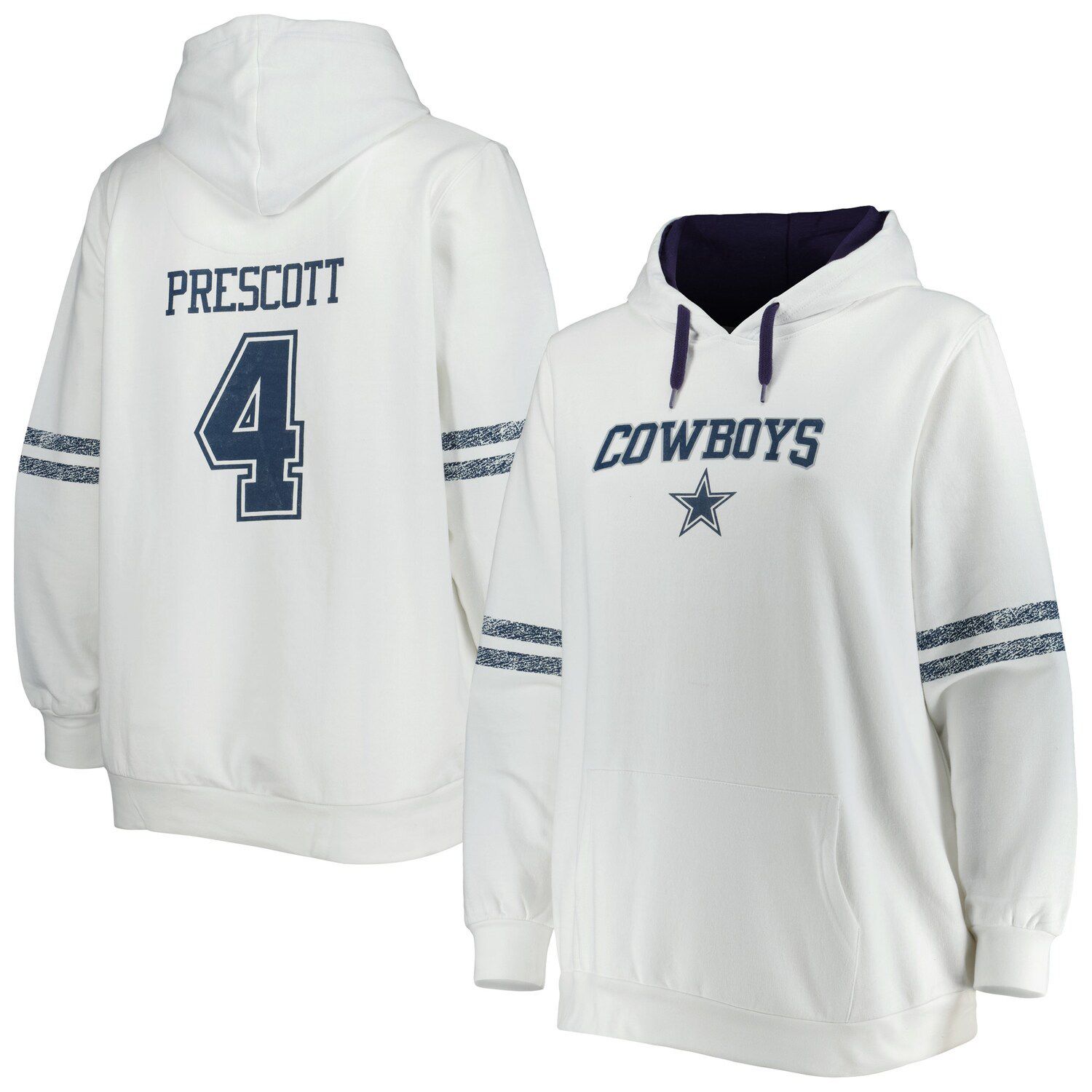 Fanatics Branded Men's Dak Prescott Navy Dallas Cowboys Big & Tall Fleece Name & Number Pullover Hoodie