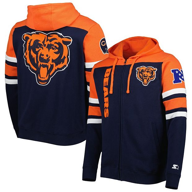 Men's Starter Navy Chicago Bears Extreme Full-Zip Hoodie Jacket